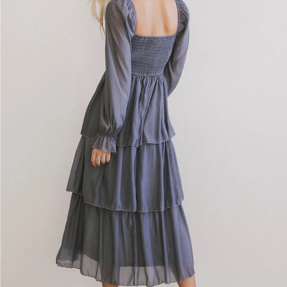 Bohme Manning Shimmery Midi Dress in Slate - Picture 2 of 3